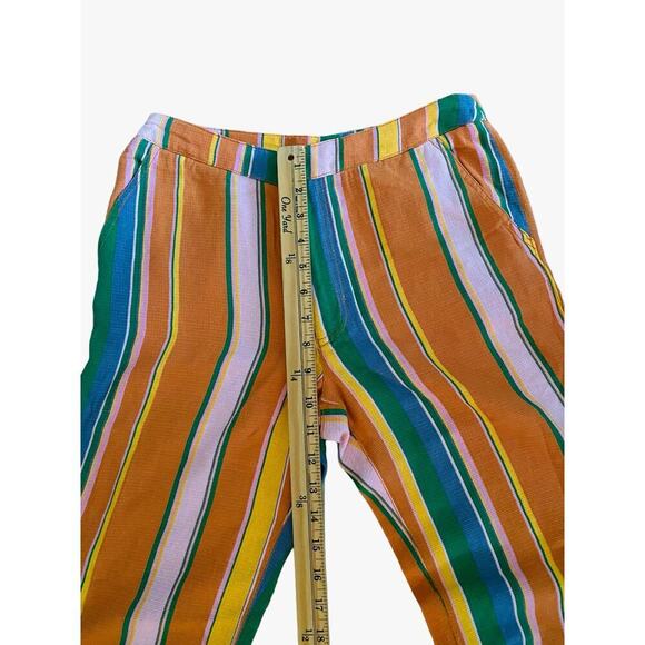 Free People La Paz Multi Color Stripe Boho Preppy Straight Leg Women Pants Y2K - Picture 4 of 8